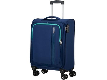 Maleta de Cabina American Tourister Sea Seeker Spinner 55cm/ 55x40x20cm/ 4 Ruedas/ Marino Combate