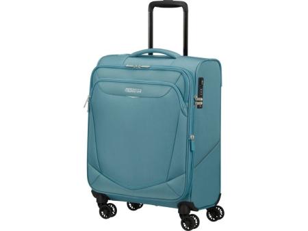 Maleta de Cabina American Tourister SummerRide Spinner 55cm/ 55x40x23cm/ 4 Ruedas/ Azul Brisa