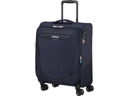 Maleta de Cabina American Tourister SummerRide Spinner 55cm/ 55x40x23cm/ 4 Ruedas/ Azul Marino