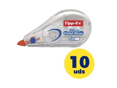 Caja de Correctores de Escritura en Cinta Bic Tipp-Ex Mini Pocket Mouse/ 5mm x 5m/ 10 unidades