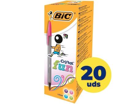 Caja de Bolígrafos de Tinta de Aceite Bic Cristal Fun 895793/ 20 unidades/ Colores Surtidos