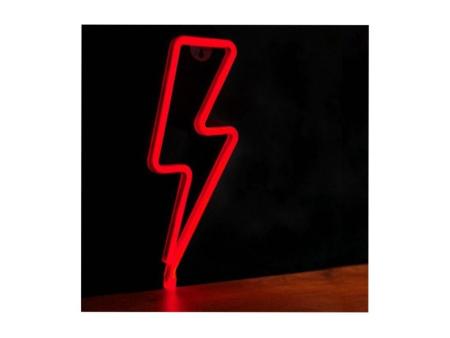 Luz Neon Forever Light Neon LED Bolt Red/ Funciona a Pilas y USB