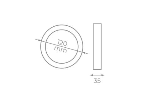 Downlight Iglux SUP-102307-NB V2/ Circular/ Ø120 x 35mm/ Potencia 7W/ 540 Lúmenes/ 4000ºK/ Blanco