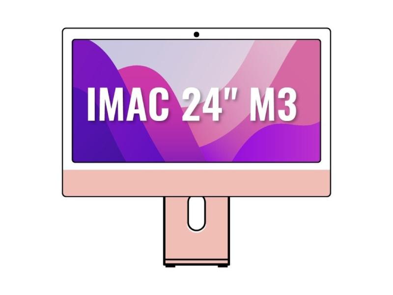 Apple iMac 24' Retina 4,5K / M3 8-Core CPU/ 8Gb/ 512Gb SSD/ 10-Core GPU/ Rosa