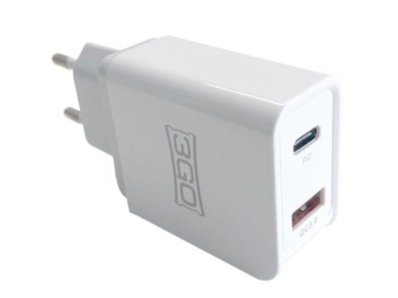 Cargador de Pared 3GO ALMUSBCQC3/ 1xUSB/ 1xUSB Tipo-C/ 18W