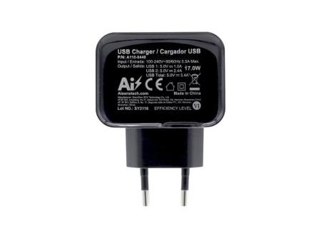 Cargador de Pared Aisens A110-0440/ 2xUSB/ 17W