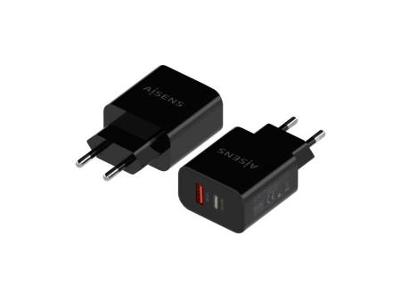 Cargador de Pared Aisens A110-0682/ 1xUSB Tipo-C/ 1x USB/ 20W