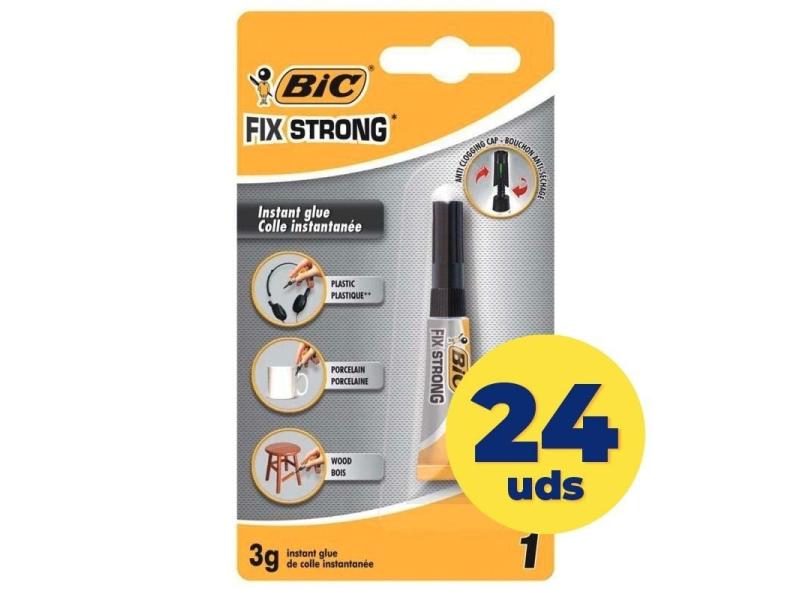 Caja de Pegamento en Tubo Bic Fix Strong/ 3g/ 24 unidades