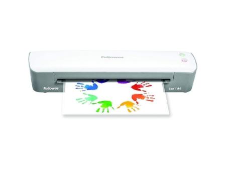 Plastificadora Fellowes Ion A4 4560001/ hasta A4 y 80-125 Micras/ Blanca y Gris