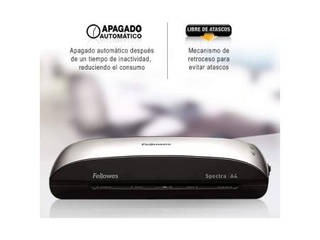 Plastificadora Fellowes Spectra A4/ hasta A4 y 125 Micras/ Negra y Gris