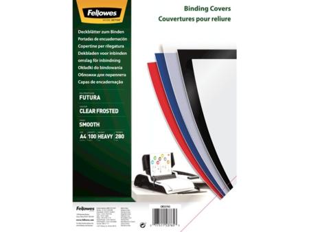 Portadas de Polipropileno Fellowes 5376503/ A4/ 300 Micras/ 100 unidades/ Transparente