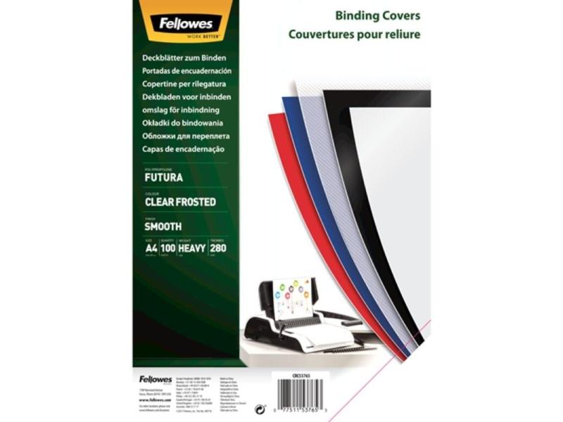 Portadas de Polipropileno Fellowes 5376503/ A4/ 300 Micras/ 100 unidades/ Transparente