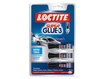 Pegamento en Tubo Loctite Super Glue-3 Mini Trio/ 3 x 1g