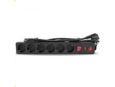 Regleta con interruptor 3GO REGP6/ 6 Tomas de corriente/ Cable 1.5m/ Negra