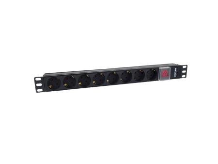 Regleta con Interruptor Phasak BNS 1520/ 8 Tomas de Corriente/ Cable 3m/ Negro