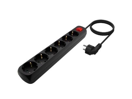 Regleta con Interruptor Aisens A154-0536/ 6 Tomas de Corriente/ Cable 1.4m/ Negro