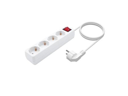 Regleta con Interruptor Aisens A154-0649/ 4 Tomas de Corriente/ Cable 1.4m/ Blanco