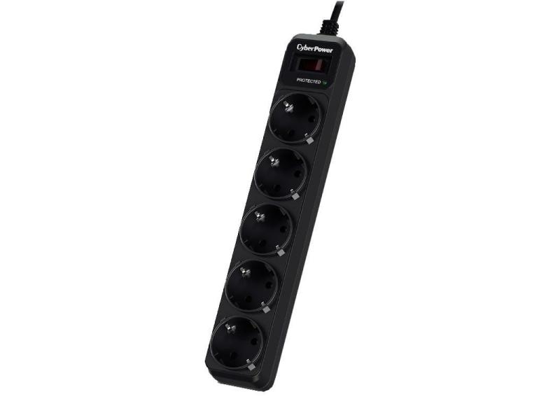 Regleta con interruptor Cyberpower B0520SC0-DE/ 5 Tomas de corriente/ Cable 1.8m/ Negra