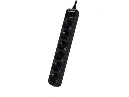 Regleta con interruptor Cyberpower B0620SC0-DE/ 6 Tomas de corriente/ Cable 1.8m/ Negra