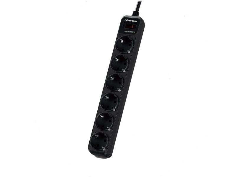 Regleta con interruptor Cyberpower B0620SC0-DE/ 6 Tomas de corriente/ Cable 1.8m/ Negra