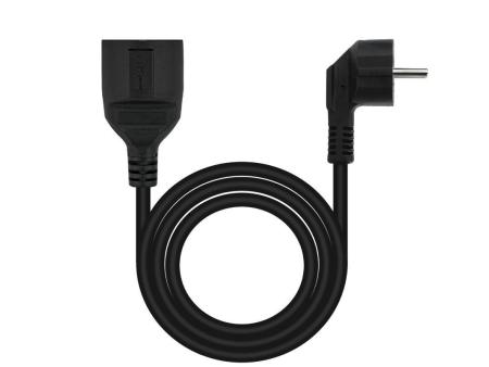 Cable Alargador de Corriente Nanocable 10.22.0602-BK/ Schuko Hembra - Schuko Macho/ 2m/ Negro