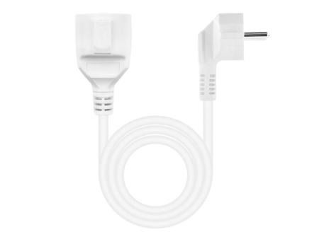 Cable Alargador de Corriente Nanocable 10.22.0602-W/ Schuko Hembra - Schuko Macho/ 2m/ Blanco