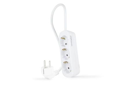 Regleta Nanocable 10.38.0003-NS/ 3 Tomas de Corriente/ Cable 1.4m/ Blanca