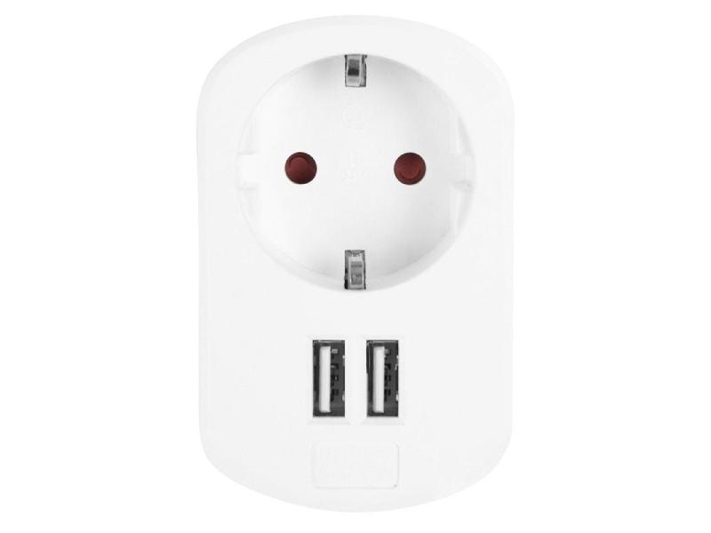 Enchufe Orbegozo EN 1200/ 1 Toma Schuko/ 2 Tomas USB