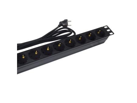 Regleta con Interruptor Phasak BNS 1518/ 8 Tomas de Corriente/ Cable 1.5m/ Negro