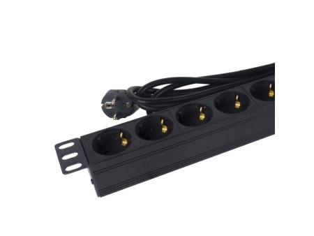 Regleta con Interruptor Phasak BNS 1518/ 8 Tomas de Corriente/ Cable 1.5m/ Negro