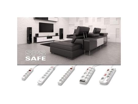 Regleta con interruptor Salicru SPS SAFE 3/ 3 Tomas de corriente/ Cable 1.5m/ Blanca