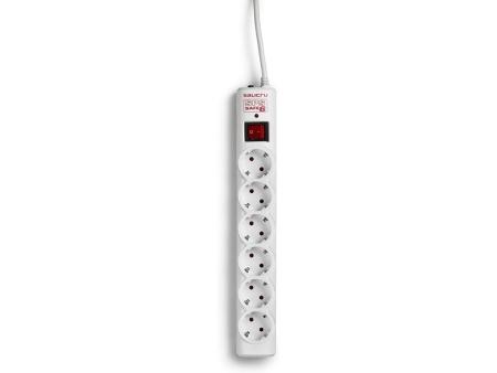 Regleta con interruptor Salicru SAFE 6/ 6 Tomas de corriente/ Cable 1.5m/ Blanca