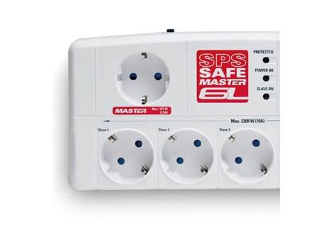 Regleta con interruptor Salicru SAFE MASTER/ 5 Tomas de corriente/ 1 Master/ 2 USB/ Cable 1.8m/ Blanca