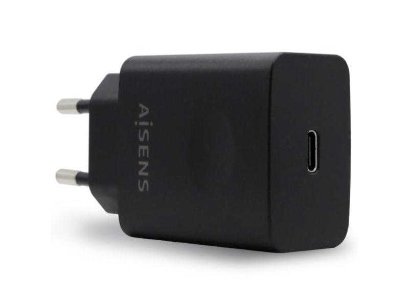 Cargador de Pared Aisens ASCH-1PD20-BK/ 1xUSB Tipo-C/ 20W