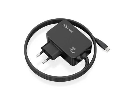 Cargador Gan de Pared Aisens ASCH-1PD45WL032-BK/ 1xUSB Tipo-C + Cable 1.8m/ 45W