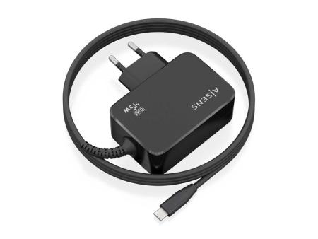 Cargador Gan de Pared Aisens ASCH-1PD45WL032-BK/ 1xUSB Tipo-C + Cable 1.8m/ 45W