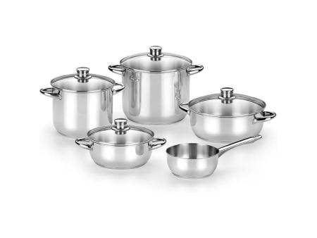 Pack Batería de Cocina Monix Optima2 MA50001/ Cazo Ø16cm/ Ollas Ø20 - 24cm/ Cacerolas Ø20 - 24cm/ Acero Inoxidable/ Apta para In