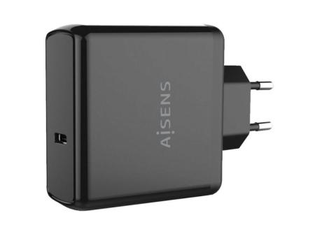 Cargador de Pared Aisens ASCH-1PD60-BK/ 1xUSB Tipo-C/ 60W