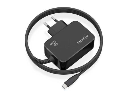 Cargador Gan de Pared Aisens ASCH-1PD65WL033-BK/ 1xUSB Tipo-C + Cable 1.8m/ 65W