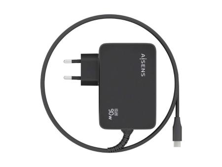 Cargador Gan de Pared Aisens ASCH-1PD90WL034-BK/ 1xUSB Tipo-C + Cable 1.8m/ 90W