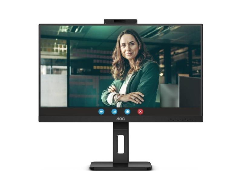 Monitor Profesional AOC 24P3CW 23.8'/ Full HD/ Webcam/ Multimedia/ Regulable en altura/ Negro