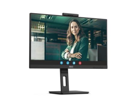 Monitor Profesional AOC 24P3CW 23.8'/ Full HD/ Webcam/ Multimedia/ Regulable en altura/ Negro