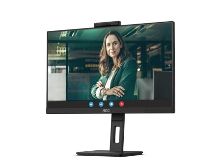 Monitor Profesional AOC 24P3QW 23.8'/ Full HD/ Webcam/ Multimedia/ Regulable en altura/ Negro