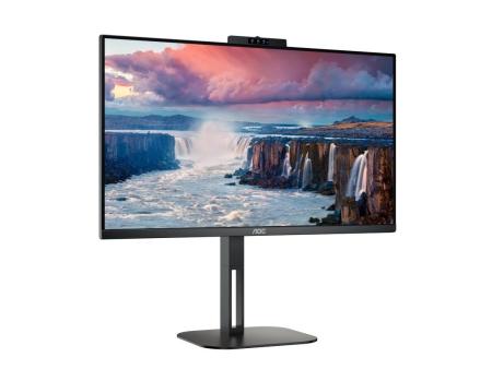 Monitor Profesional AOC 24V5CW/BK 23.8'/ Full HD/ Webcam/ Multimedia/ Regulable en altura/ Negro