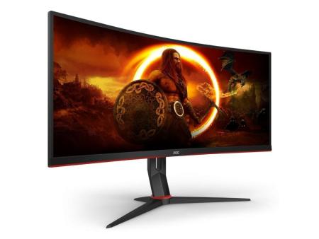 Monitor Gaming Ultrapanorámico Curvo AOC CU34G2X/BK  34'/ WQHD/ 1ms/ 144Hz/ VA/ Negro y Rojo