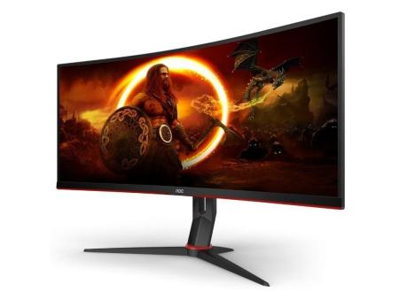 Monitor Gaming Ultrapanorámico Curvo AOC CU34G2X/BK  34'/ WQHD/ 1ms/ 144Hz/ VA/ Negro y Rojo