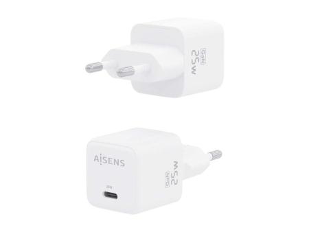 Cargador Gan de Pared Aisens ASCH-25W1P012-W/ 1xUSB Tipo-C/ 25W