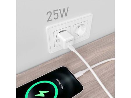 Cargador Gan de Pared Aisens ASCH-25W1P012-W/ 1xUSB Tipo-C/ 25W