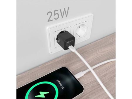 Cargador Gan de Pared Aisens ASCH-25W1P013-BK/ 1xUSB Tipo-C/ 25W