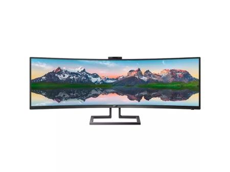 Monitor Profesional Ultrapanorámico Curvo Philips 499P9H 48.8'/ Dual QHD/ Webcam/ Multimedia/ Regulable en altura/ Negro